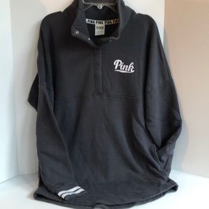 Victoria’s Secret Pink high neck 3/4 snap front mock neck sweatshirt size XS